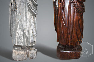 lipowe figury św Piotra i Pawła