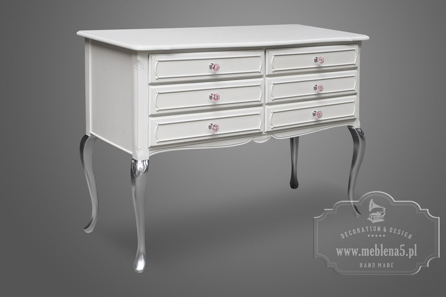 shabby chic przecierane białe meble renowacja Bielsko